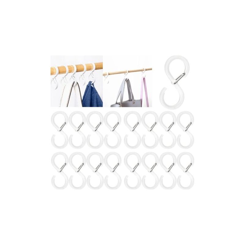 16 S-haken Mit Sicherheitsschlaufe (6,4 Cm), Multifunktionale Hängehaken Für Küche, Bad, Schlafzimmer, Büro Und Garten