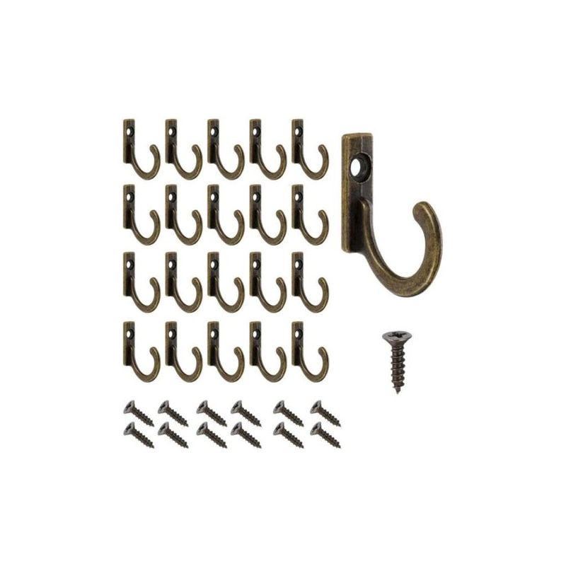 20er-pack Wandhaken In Vintage-bronze Mit Schrauben – Kleine Schrankhaken Mit Schrauben – Für Schüsseln, Schmuck, Handtücher, Bad Und Küche
