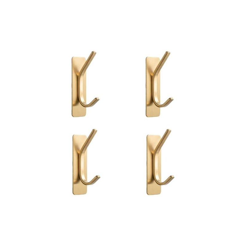 Goldene, Selbstklebende Wandhaken – Robust (tragkraft 6 Kg), Haken Für Handtücher, Mäntel, Taschen, Geldbörsen, Schlüssel – Für Bad Und Küche – Aus Stahl