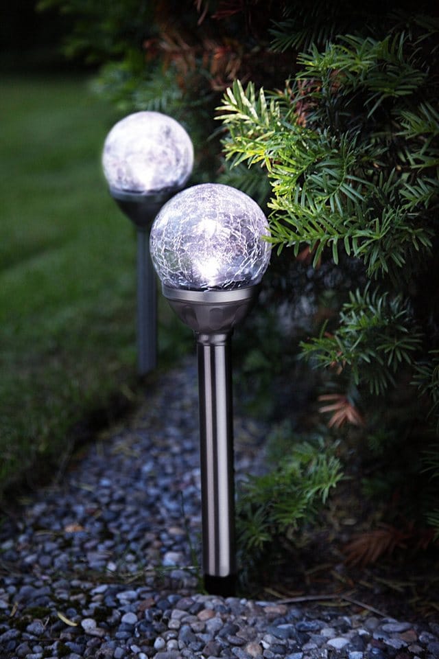 Star Trading Solarpoller-Set Roma, 2 Stück, led, Kaltweiß, Dämmerungssensor, Außenbereich, 26,5 cm