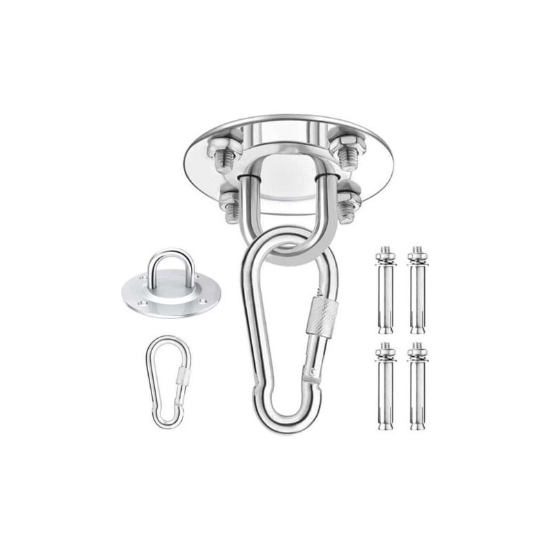 Hochleistungs-deckenhaken, Tragkraft 450 Kg, Hängematten-set Aus Edelstahl, 180° Drehbar Für Beton Und Holz, Hängesessel, Hängelampe, Hängematte, Yoga, Mit Befestigungsschrauben (1 Stück)