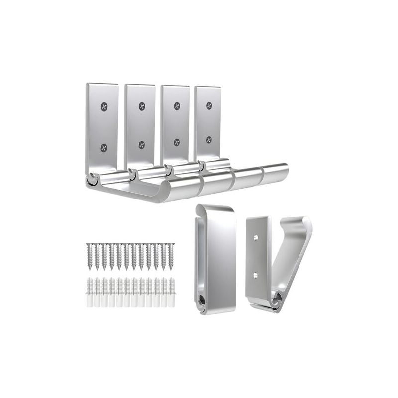 Stück 3'' Faltbare Kapuzenhaken, Silberfarbene Klapphaken Aus Aluminiumlegierung, Wandhaken, Helmständer, Wandhalterung, 12 Stück Schrauben Zum Aufhängen Von Mänteln, Taschen, Hüten, Handtüchern