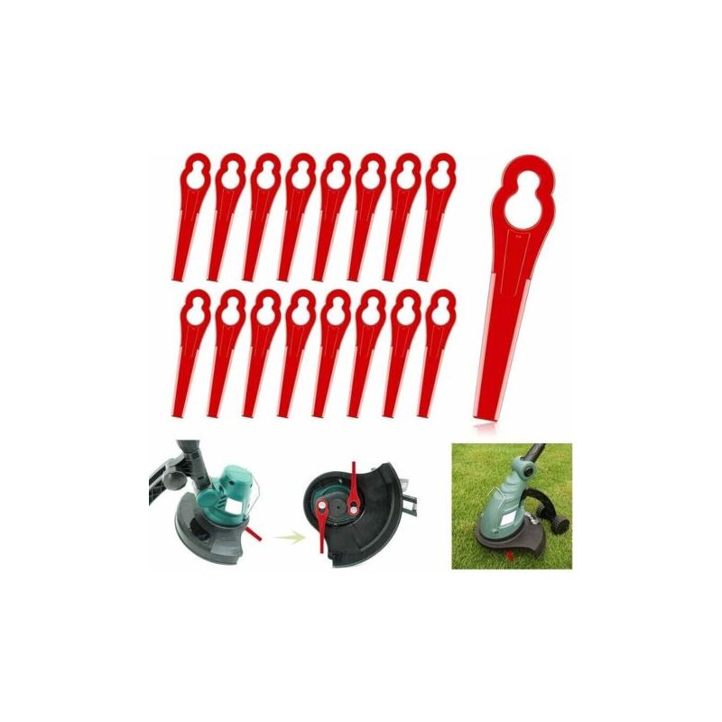 100er-packung Kunststoffklingen Für Rasentrimmer – Ersatzklingen 8,2 X 0,7 Cm – Kompatibel Mit Rasenmähern Und Freischneidern – Rot