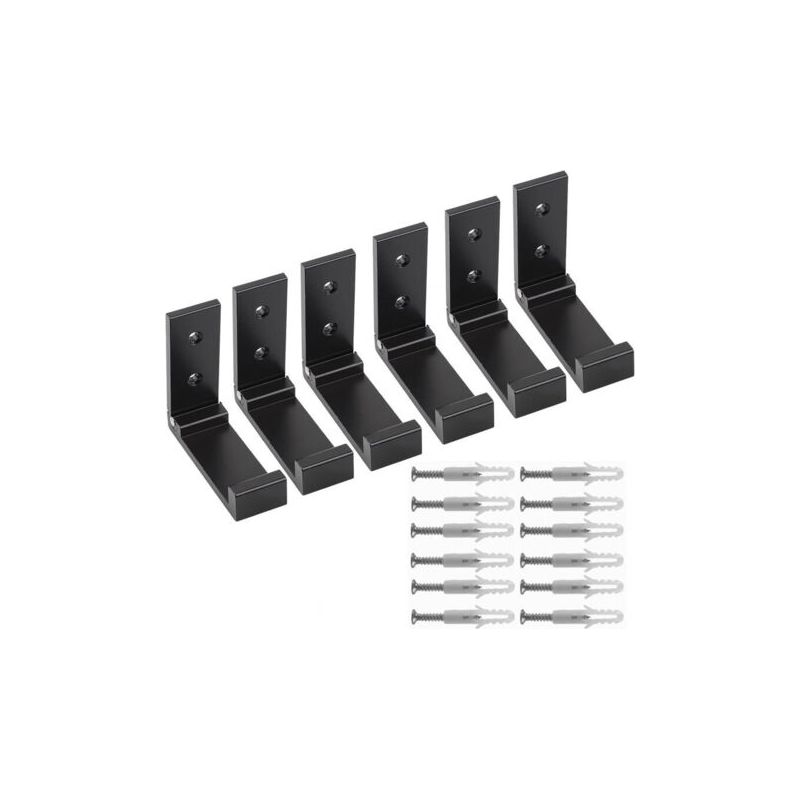 Houhence – Klappbare Aluminium-wandhaken – 6er-set – Schraubbefestigung – Für Jacken, Taschen, Schlüssel – Schwarz