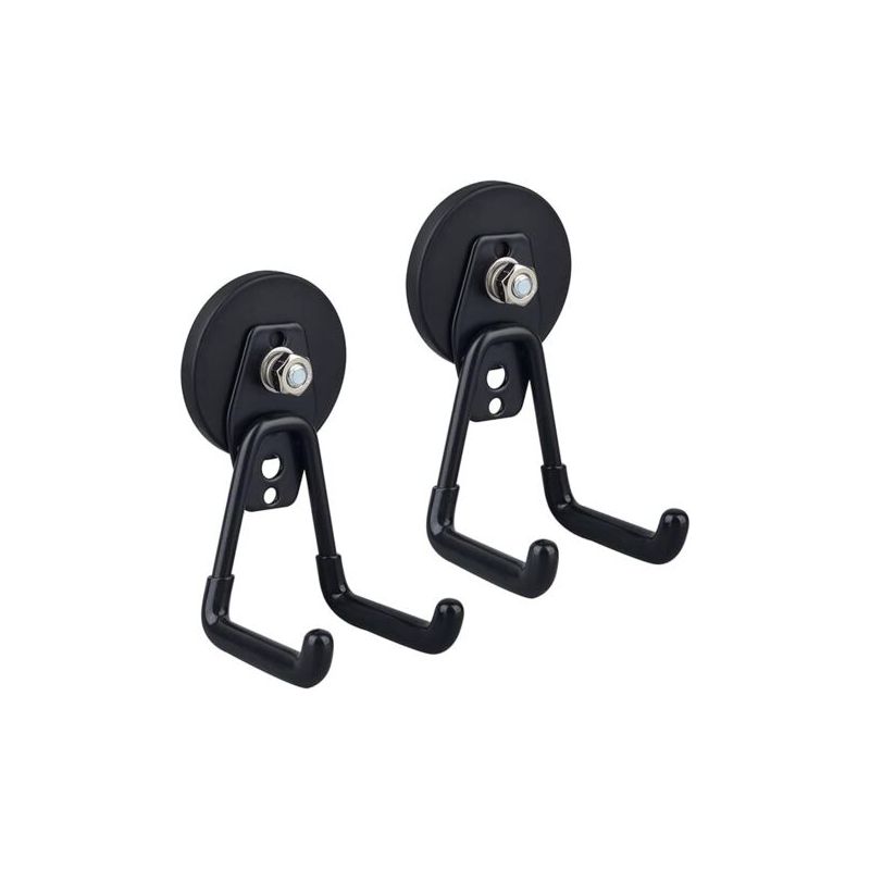 Stabile Magnetische Garagenhaken, 2er-pack Robuste Aufbewahrungshaken Mit Rutschfester Beschichtung Für Den Innen- Und Außenbereich (schwarz)