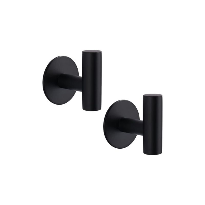 Hochleistungsfähige, Selbstklebende Edelstahlhaken, Wasserfeste Duschhaken, Wandhaken Für Bad- Und Küchenhandtücher – 2er-pack (schwarz, 5 X 5,5 X 5,2 Cm)