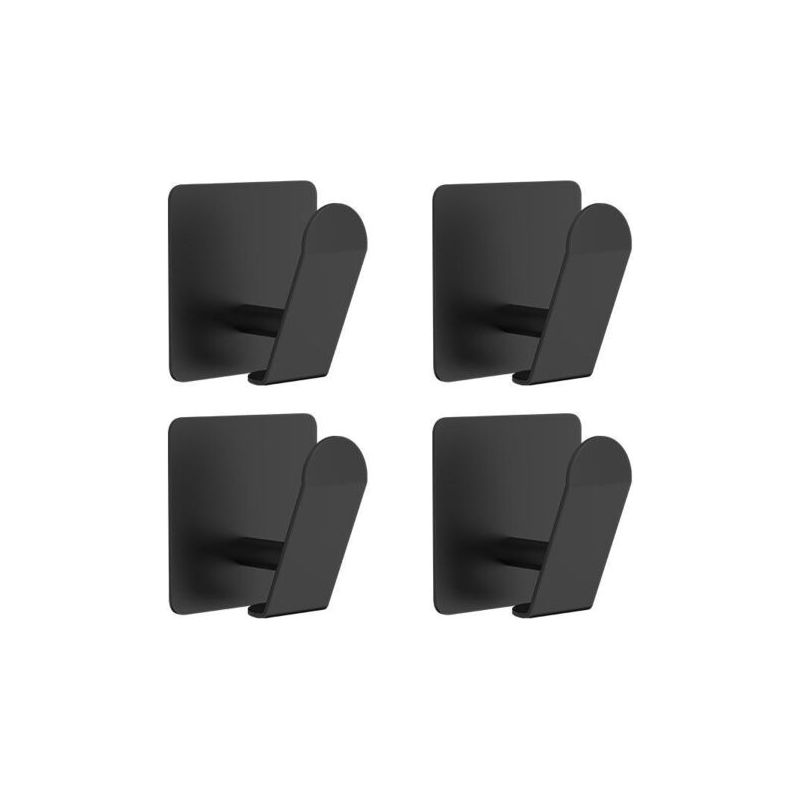 Selbstklebender Wandhaken Für Bad, Küche, Bilderhaken (ohne Bohren), Edelstahlhaken, Schwarz