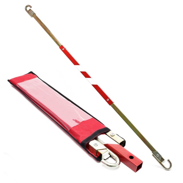 Wiltec - Abschleppstange 3 teilig 180 cm bis 2,5 t, Abschlepphilfe Schleppstange aus Stahl mit Warnfarbe, Reflektorstreifen und Tasche