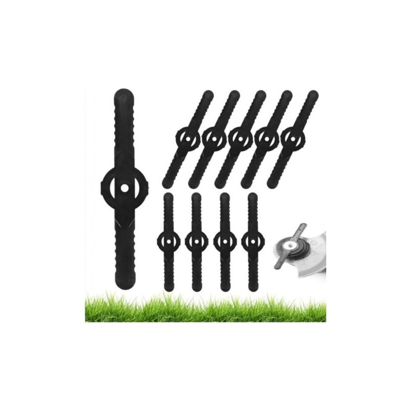 10er-packung 15 Cm Lange Kunststoff-ersatzmesser Für Rasentrimmer, Kunststoffmesser Für Rasentrimmer, Rasentrimmer-zubehör, Kunststoffmesser Für Rasenmäher Mit Messern (schwarz)