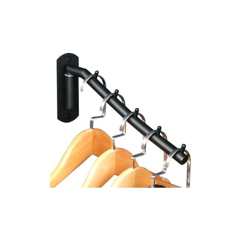 Wandhaken Mit 5 Haken, 180° Drehbar, Edelstahl, 27 Cm Lang, Robust Und Langlebig, Vielseitig Einsetzbar, Schwarz
