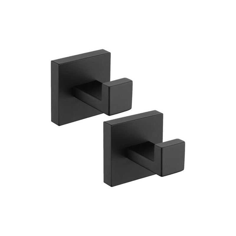 2 Stück Wandhaken, Handtuchhaken, Schwarze Edelstahlhaken, Rostfreie Haken, Wasserdichte Haken, Badezimmeraccessoires, Garderobenhaken