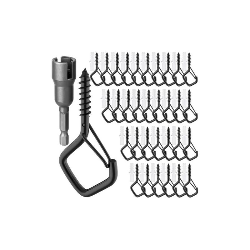 Set Mit 18 Edelstahl-schraubhaken, Deckenhaken Mit Verriegelungsmechanismus, Wandhaken Zum Einschrauben Zum Aufhängen Von Pflanzen Und Lampen