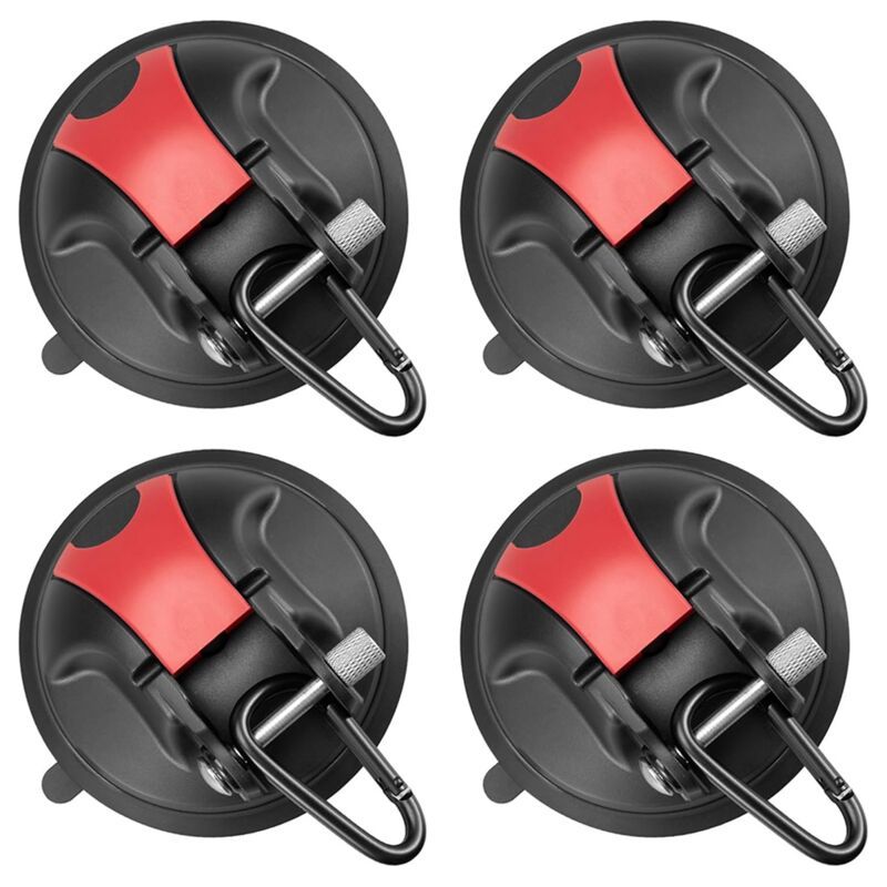 Set Mit 4 Robusten Saugnapfhaken Für Camping, Auto, Wohnmobil Und Fenster - Camping
