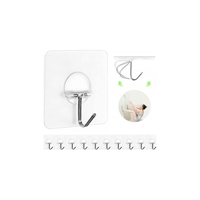 Set Mit 12 Selbstklebenden Haken Zum Aufhängen Von Handtüchern, Mänteln Und Badetüchern Transparente Und Wasserdichte Haken Für Badezimmer, Dusche, Küche, Schlüssel, Türen Und Den Außenbereich.