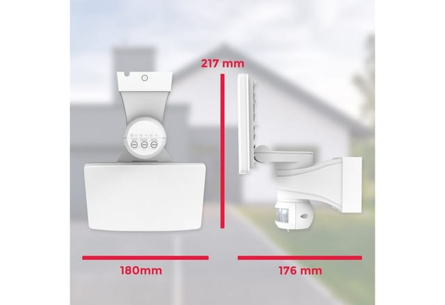 B.k.licht - Außenstrahler - 20W, 2300lm, IP44, led, mit Bewegungsmelder, neutralweiß, weiß