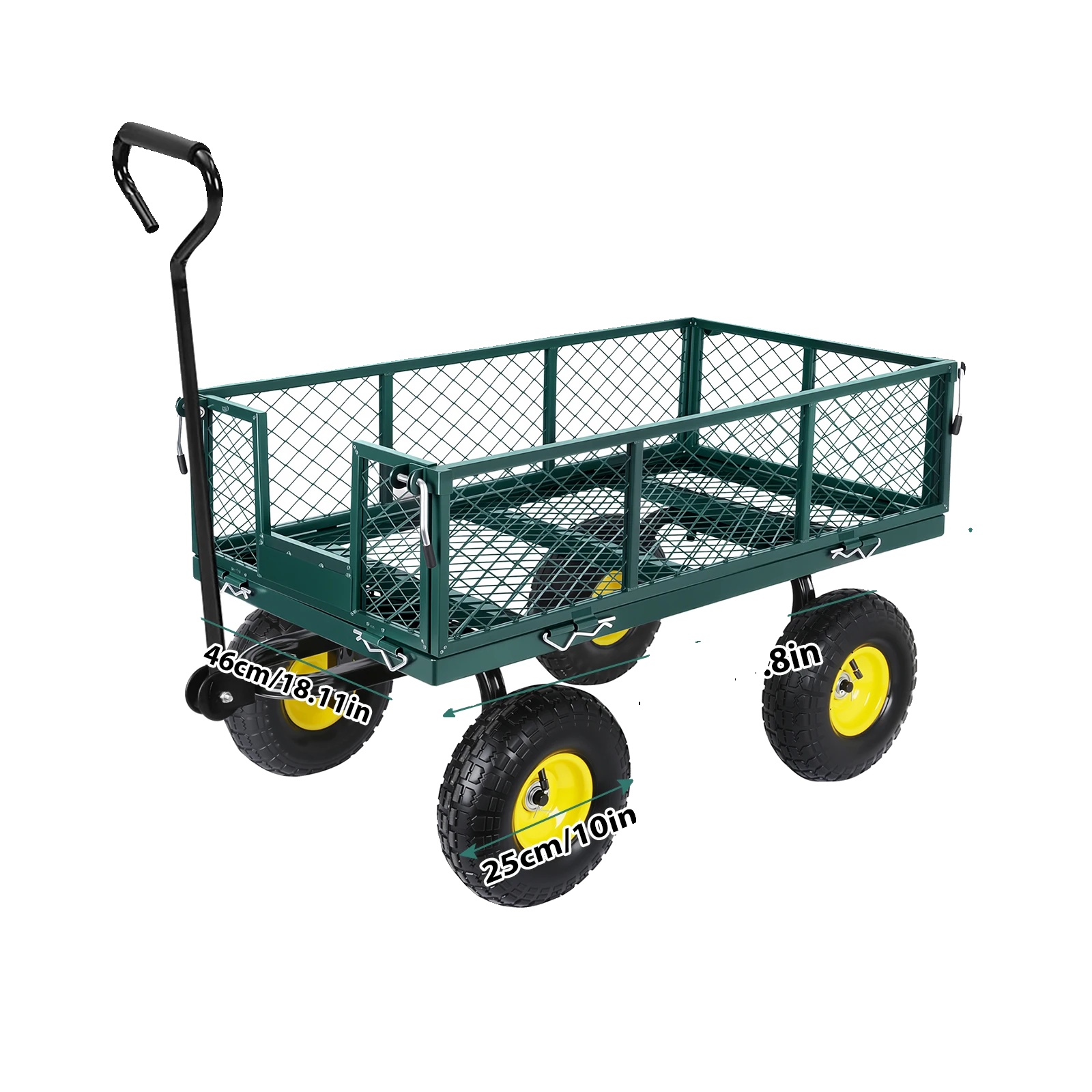 Gartenwagen, 408 Kg Tragkraft, Umbaubar, Grün