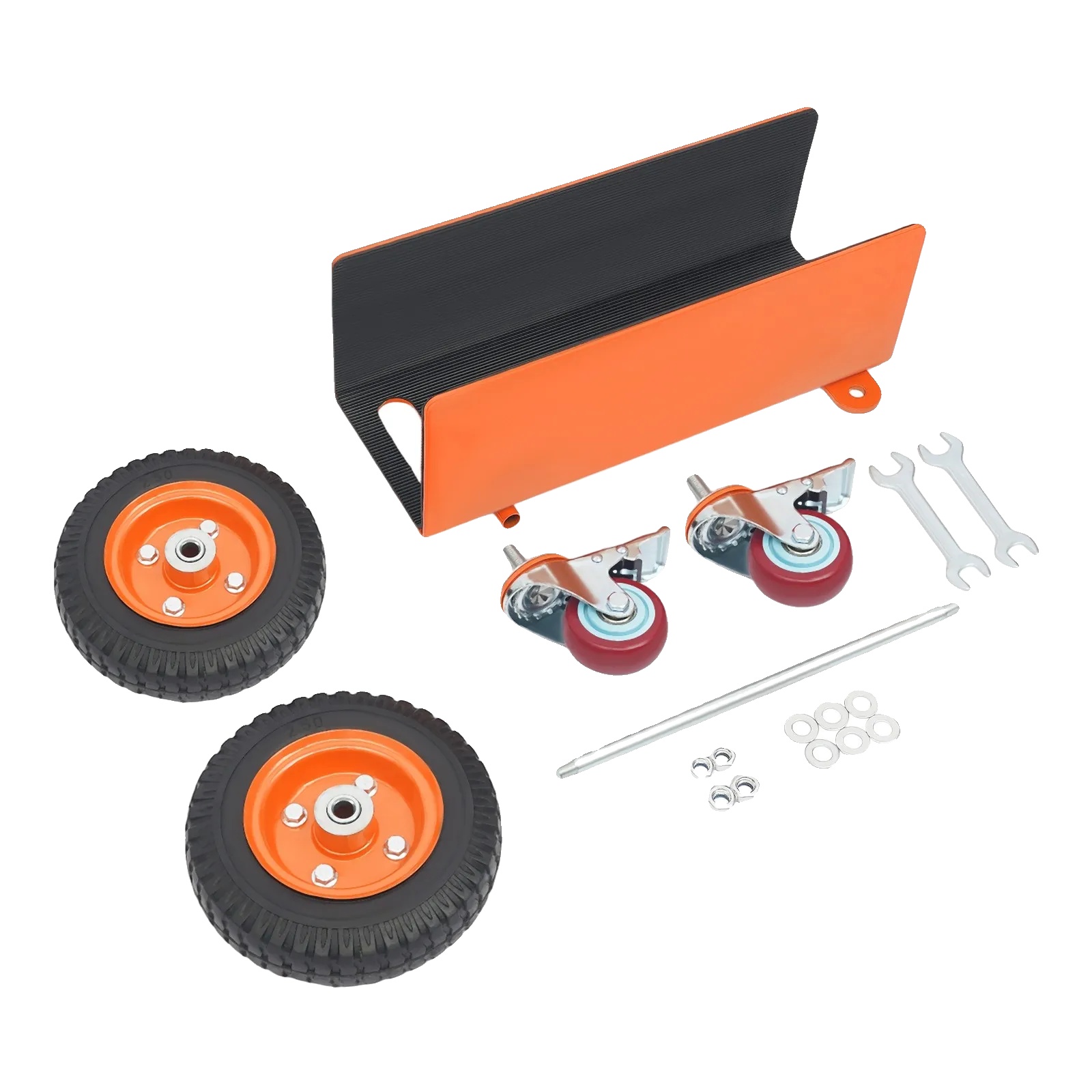 Plattenwagen, Robuster Legierter Stahl, 4-rad-ausführung, Orange