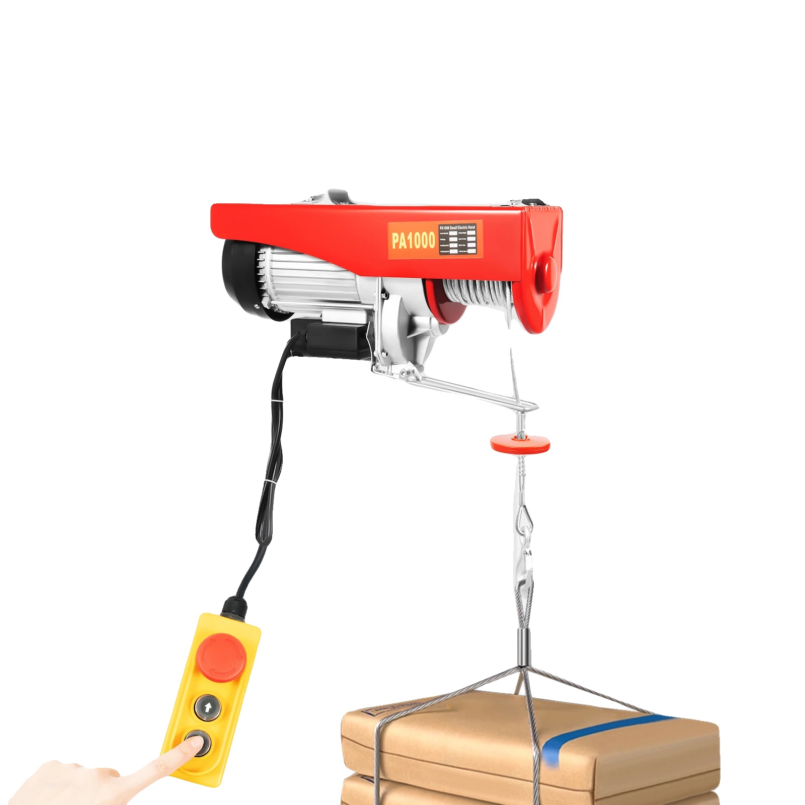 Elektrische Winde, Tragfähigkeit 500 Kg, Kabellänge 12 M, Leistung 1600 W, Spannung 220 V, Hubgeschwindigkeit 8 M/min