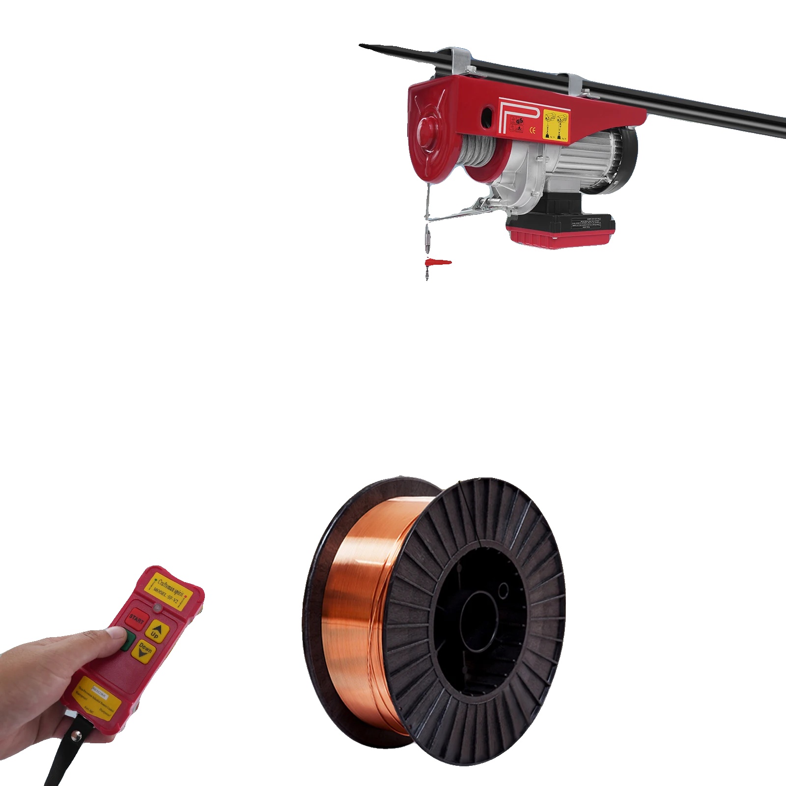 Elektrische Seilwinde, Tragfähigkeit 300 Kg/600 Kg, Hubhöhe 12 M, Hubgeschwindigkeit 10 M/min, Spannung 220 V, Leistung 1200 W