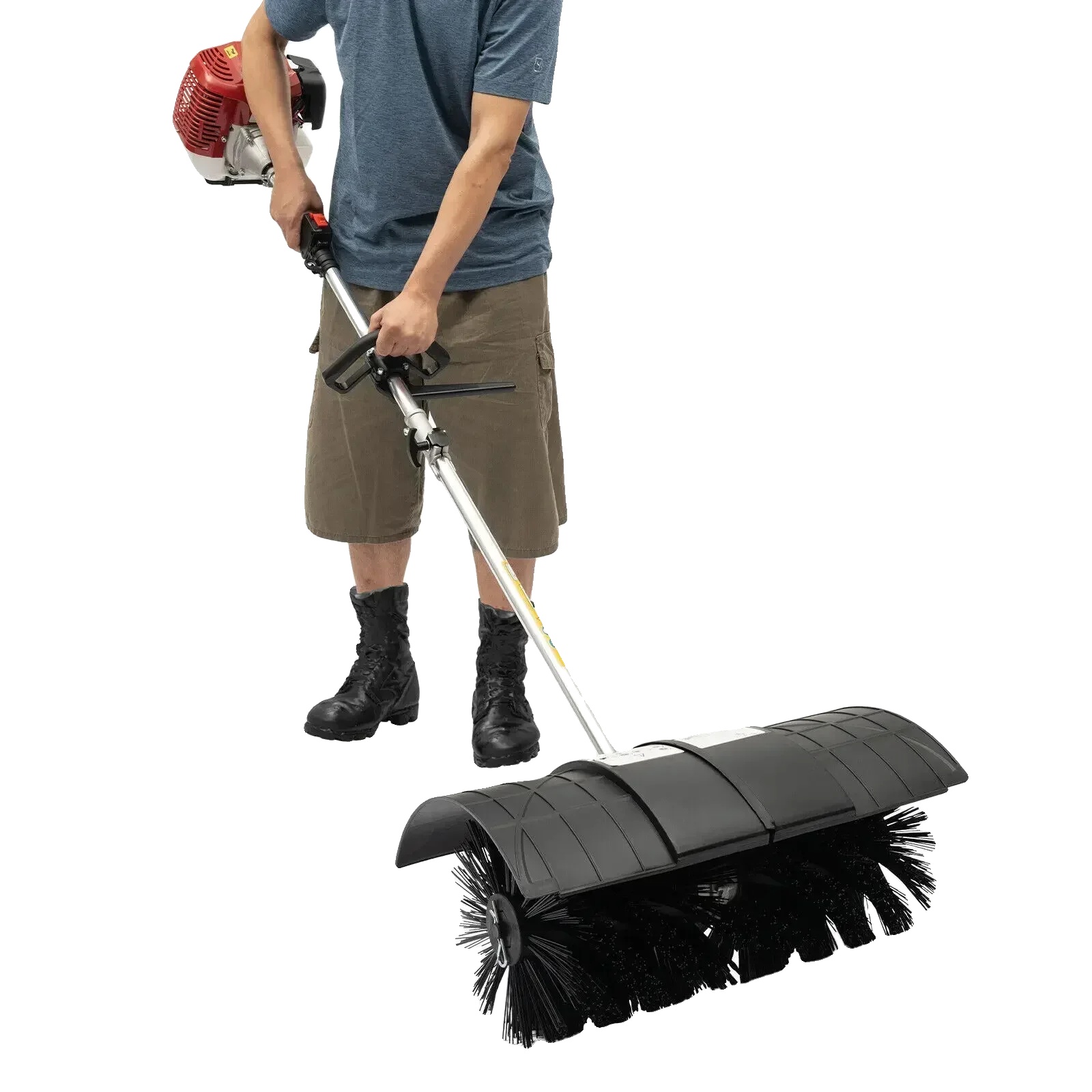Gartenbesen, Hochwertige Nylonborsten, 1,7 Kw 2-takt-motor, Schwarz