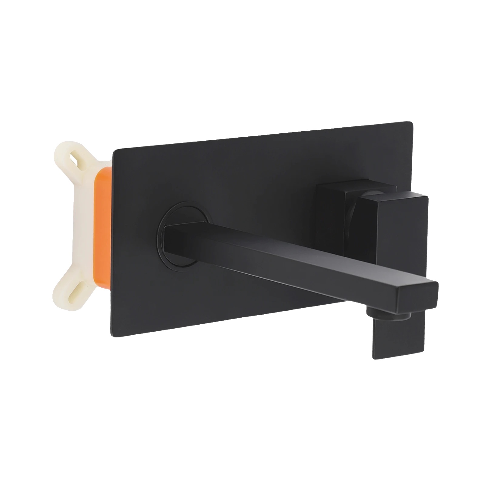 Badezimmerarmatur, Wandmontage, Temperaturregelung, Schwarz, G1/2