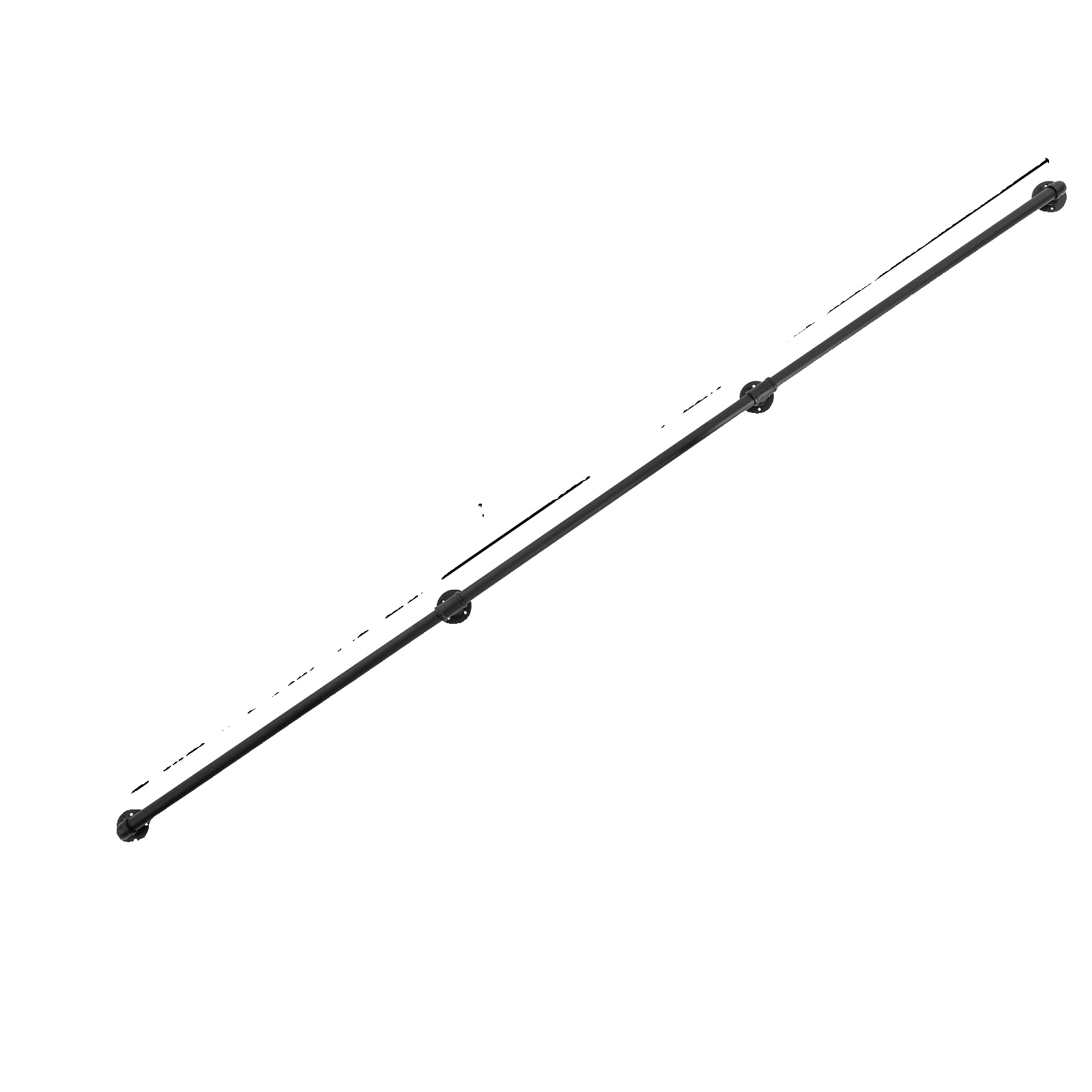 Treppengeländer, Wandmontage, Industriedesign, Schwarz