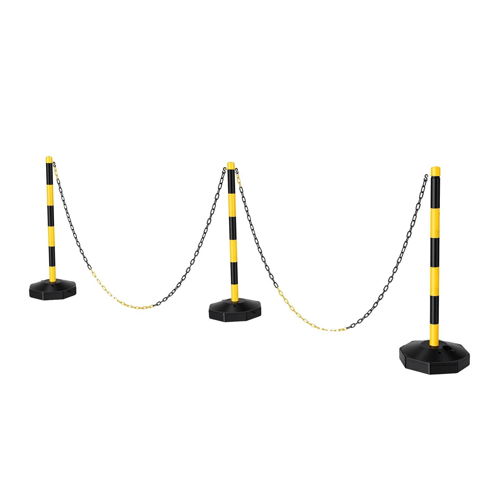 Verkehrskegel, Verstellbarer Pfosten, Robuste Sicherheitsbarriere, Schwarz