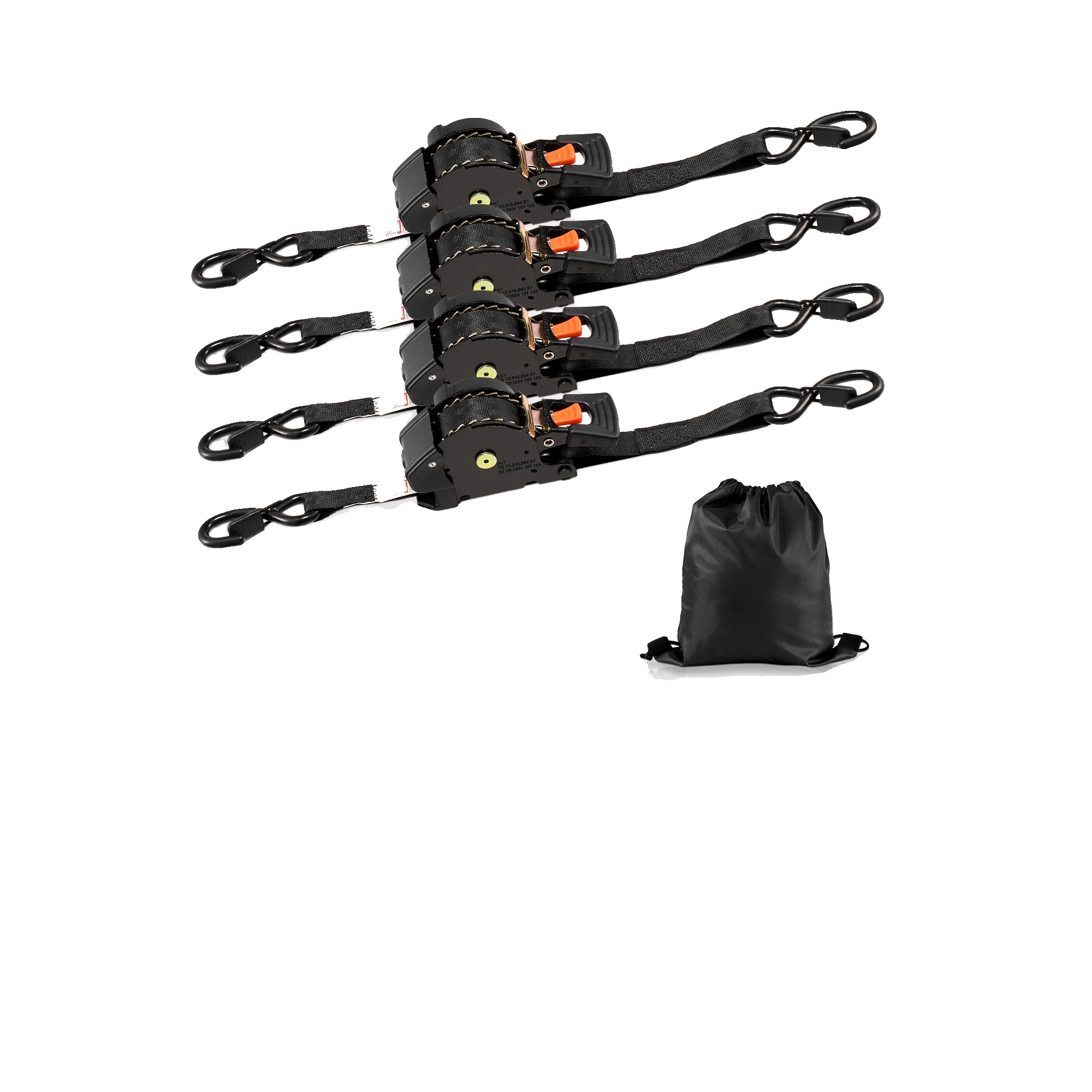 Ratschengurte, 4er-pack, Hohe Tragfähigkeit, 25 Mm X 5 M, 4 Stück