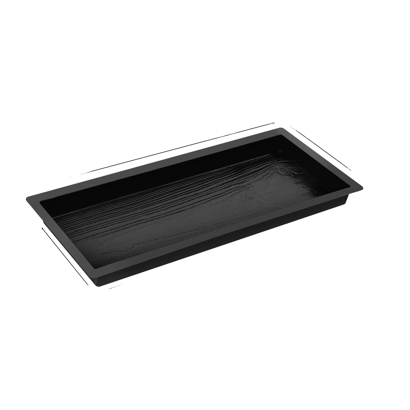 Pflasterform, Robustes Abs-material, Realistische Holzmaserung, Schwarz