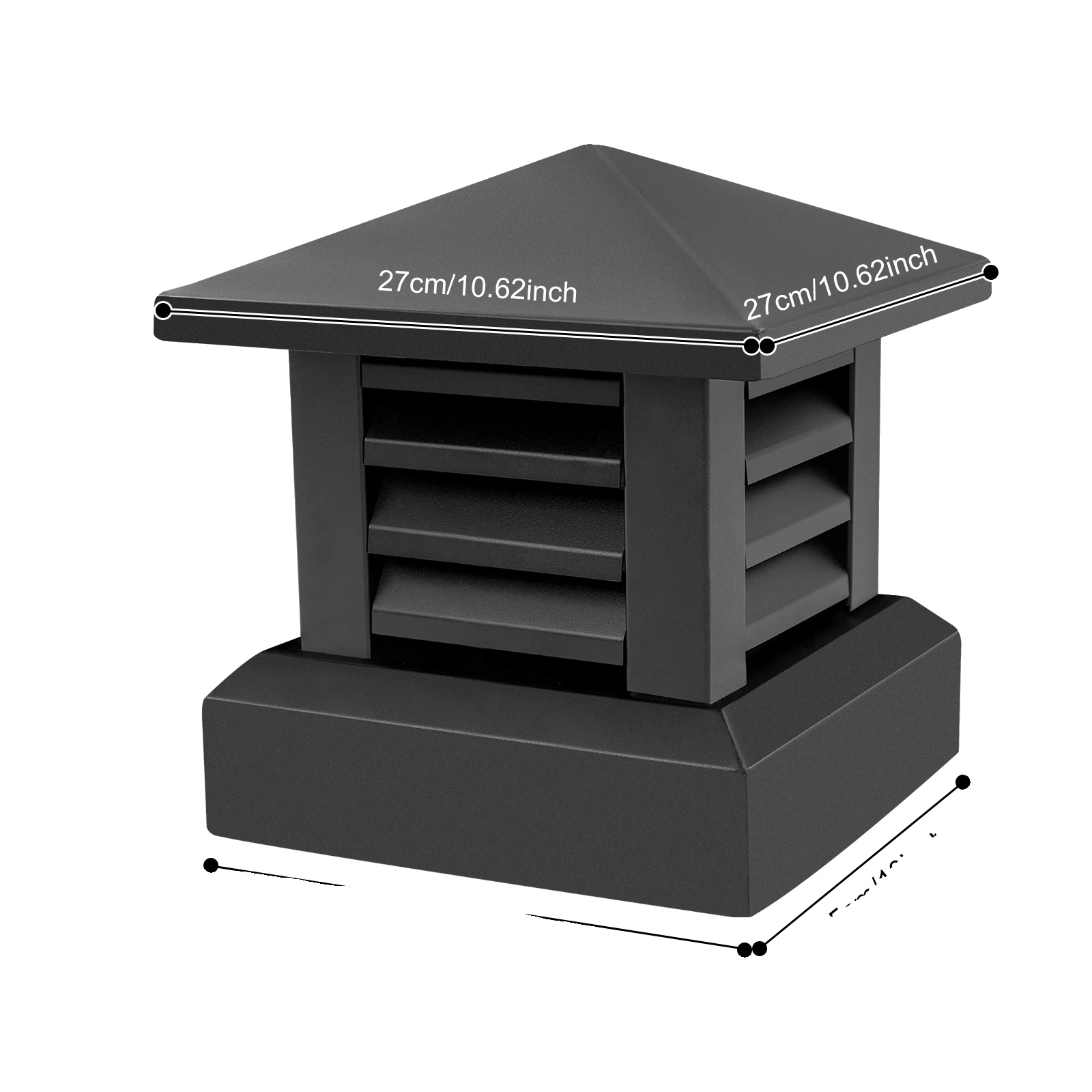 Schornsteinabdeckung, Wasserdicht, Korrosionsbeständiges Material, Schwarz