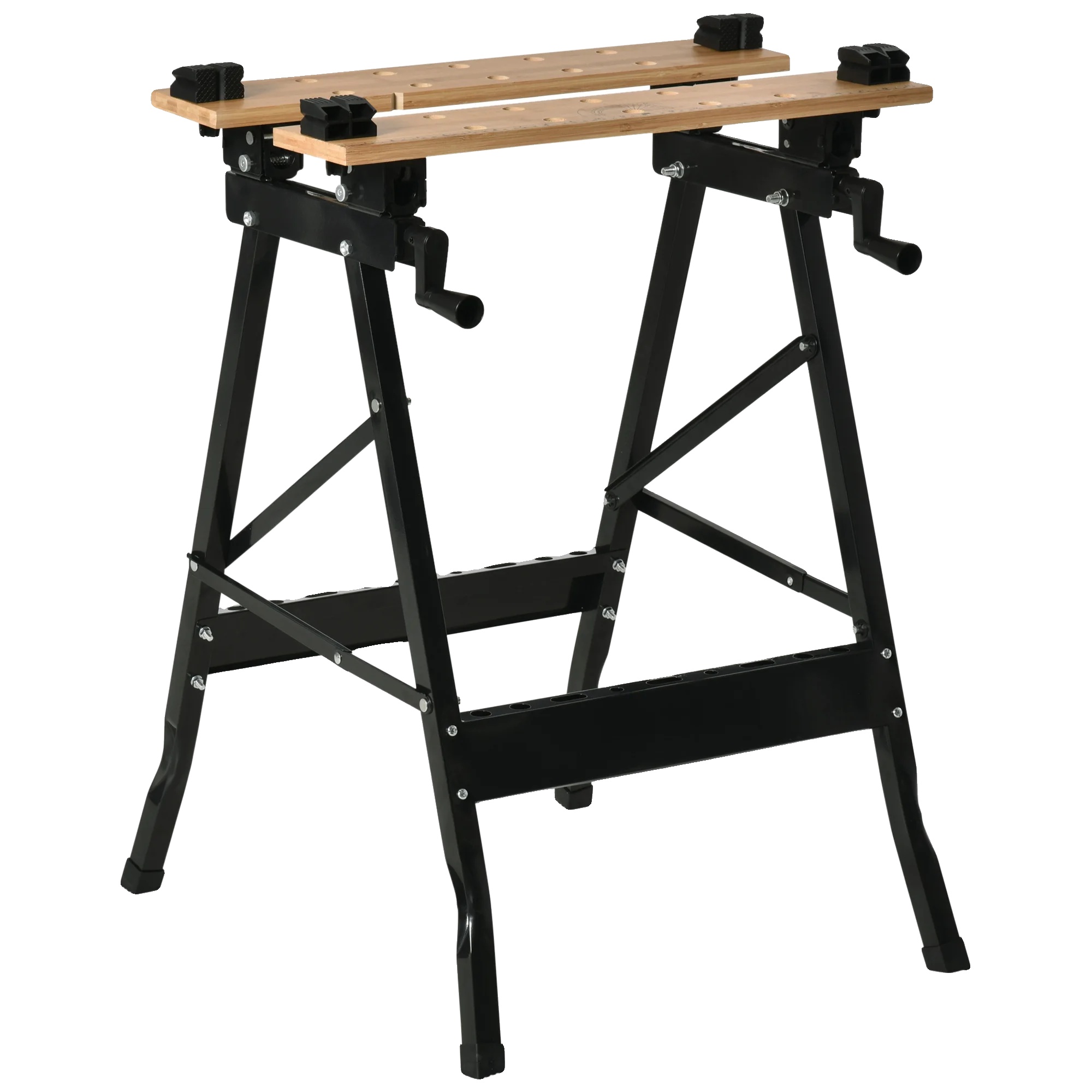 Werkbank, Verstellbare Arbeitsfläche, Tragbares Design, Schwarz