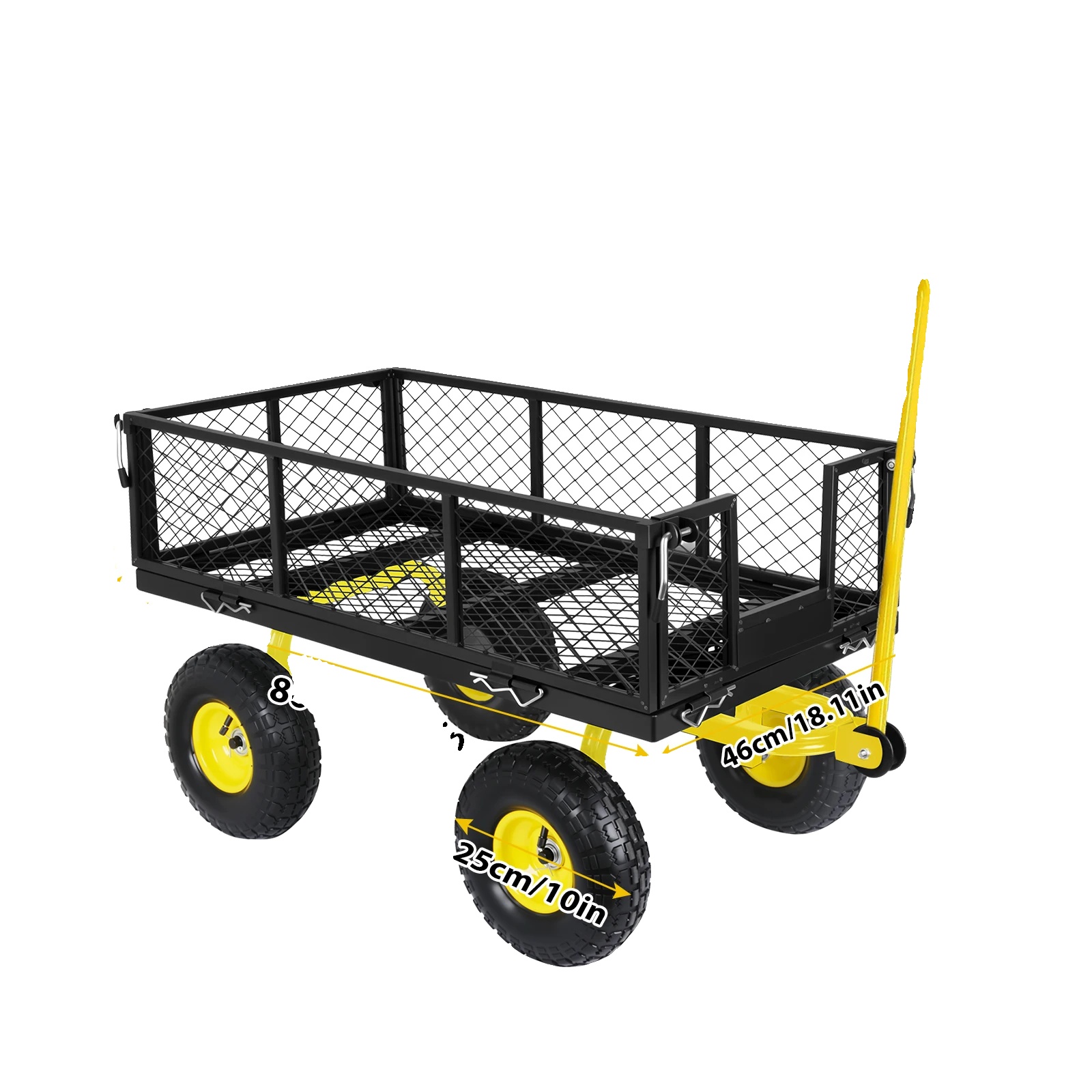 Gartenwagen, Robuste Konstruktion, Geländegängig, Schwarz