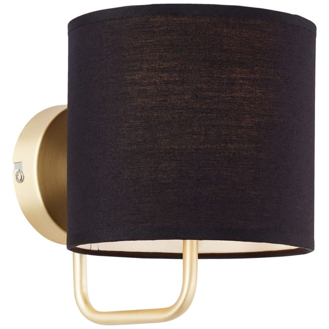 BRILLIANT Lampe Clarie Wandleuchte messing gebürstet/schwarz 1x D45, E14, 40W, geeignet für Tropfenlampen (nicht enthalten) Für LED-Leuchtmittel