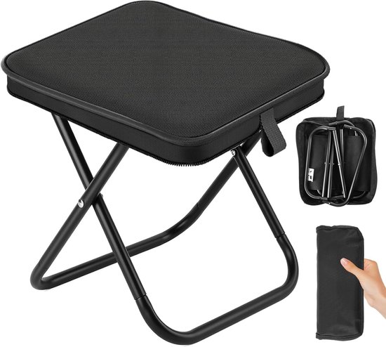 Klappbarer Campinghocker，mini-klappcampinghocker，klappcampingstuhl Mit Aufbewahrungstasche，tragbarer Campingstuhl Für Reisen，strand (schwarz)