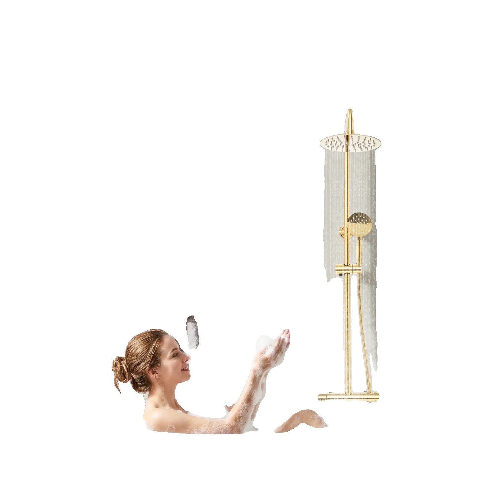 Duschsystem, Material: Edelstahl 304, Wandmontage, Höhenverstellbar Von 70 Bis 110 Cm, Drei Wasserstrahlarten, Temperaturbereich: 0–80 °c