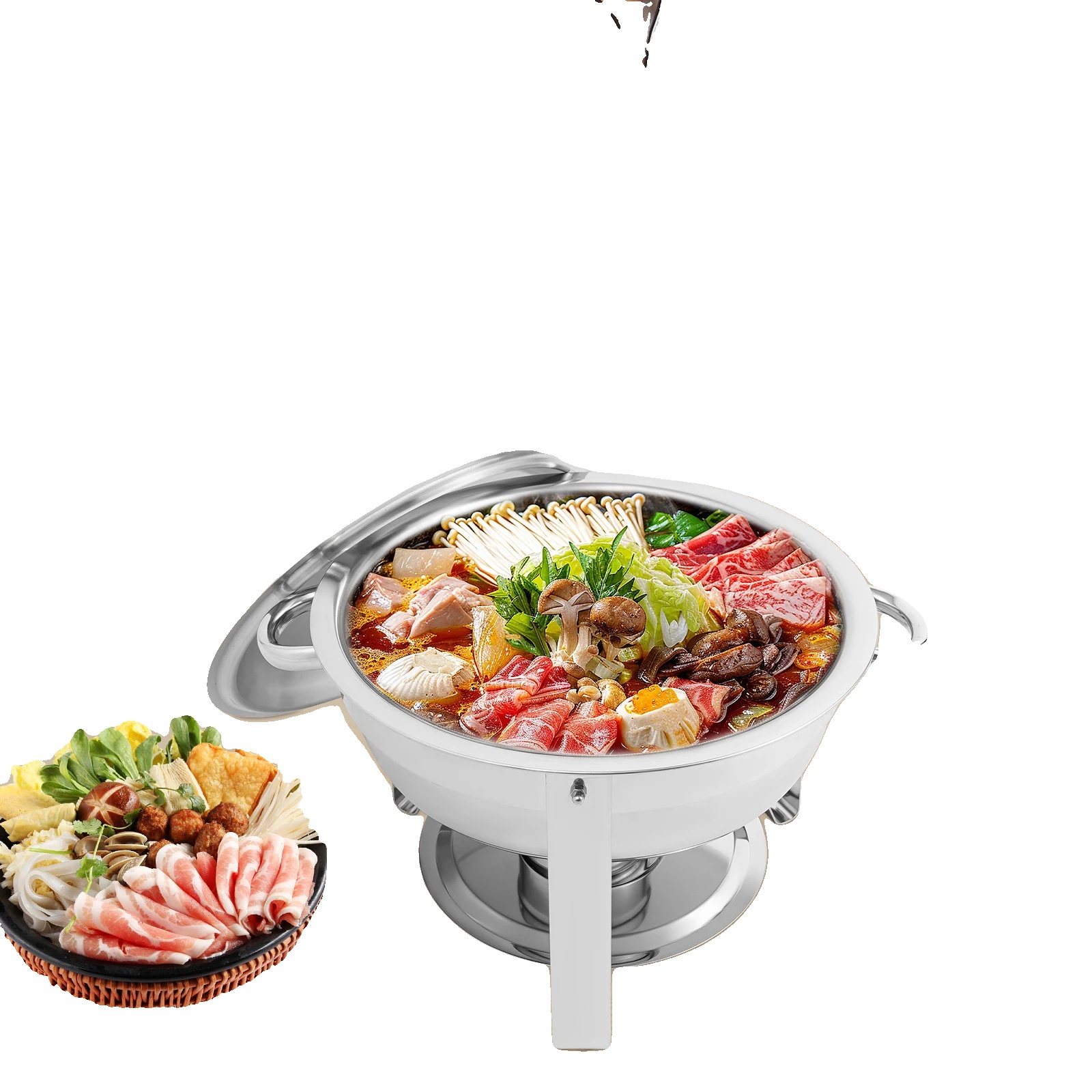 Chafing-dish-set, 4-teilig, 4,5 L Fassungsvermögen Pro Behälter, Edelstahl, Energieeffiziente Wärmequelle, Ideal Für Caterer