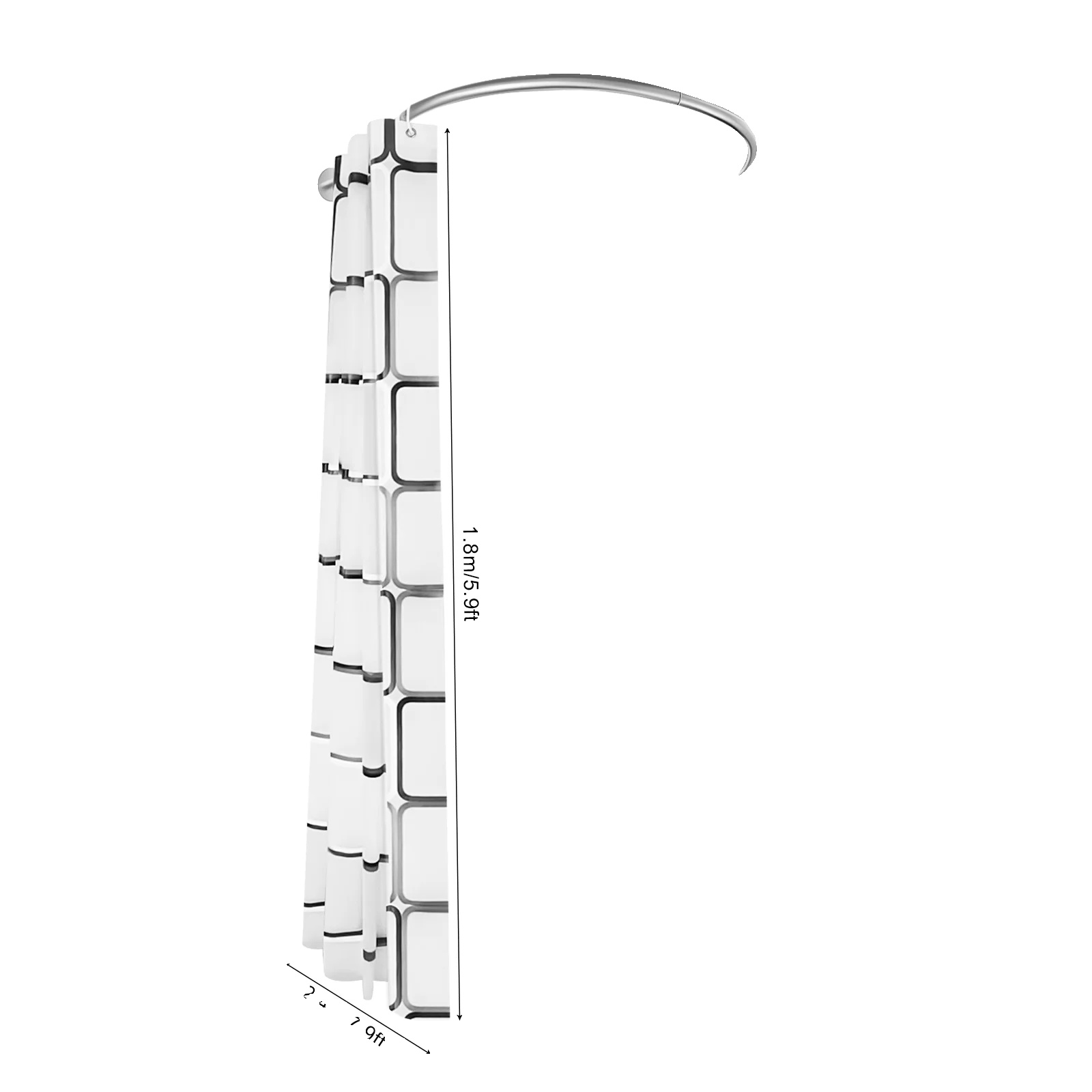 Duschvorhangstange, U-förmiges Design, Langlebiger Edelstahl, Silberfarben