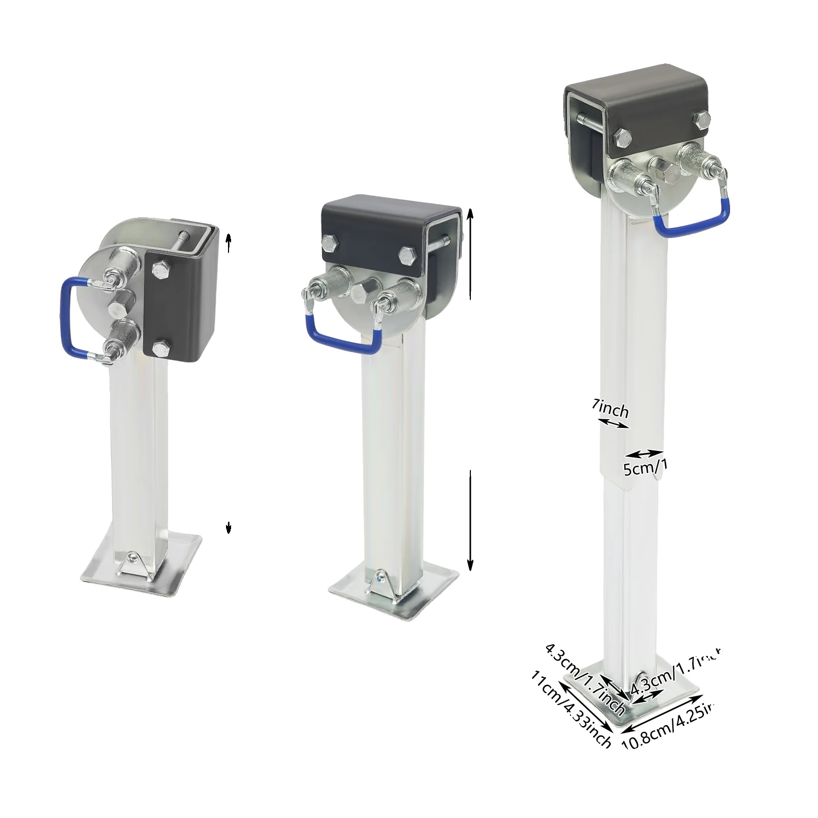 Stabilisierungsstütze, 1500 Kg Tragkraft, Ergonomische Kurbel, Silber