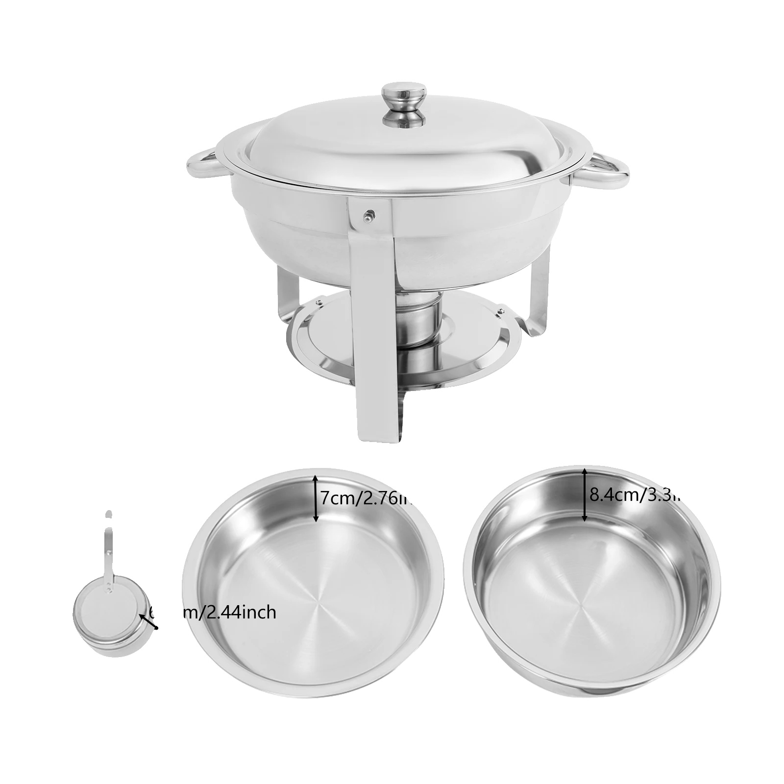 4-teiliges Warmhalteplatten-set Aus Edelstahl, Silber