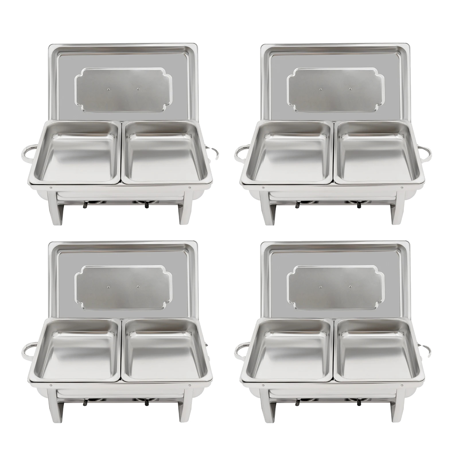 Servierplatte, Moderner Edelstahl, Buffet-set, Silber