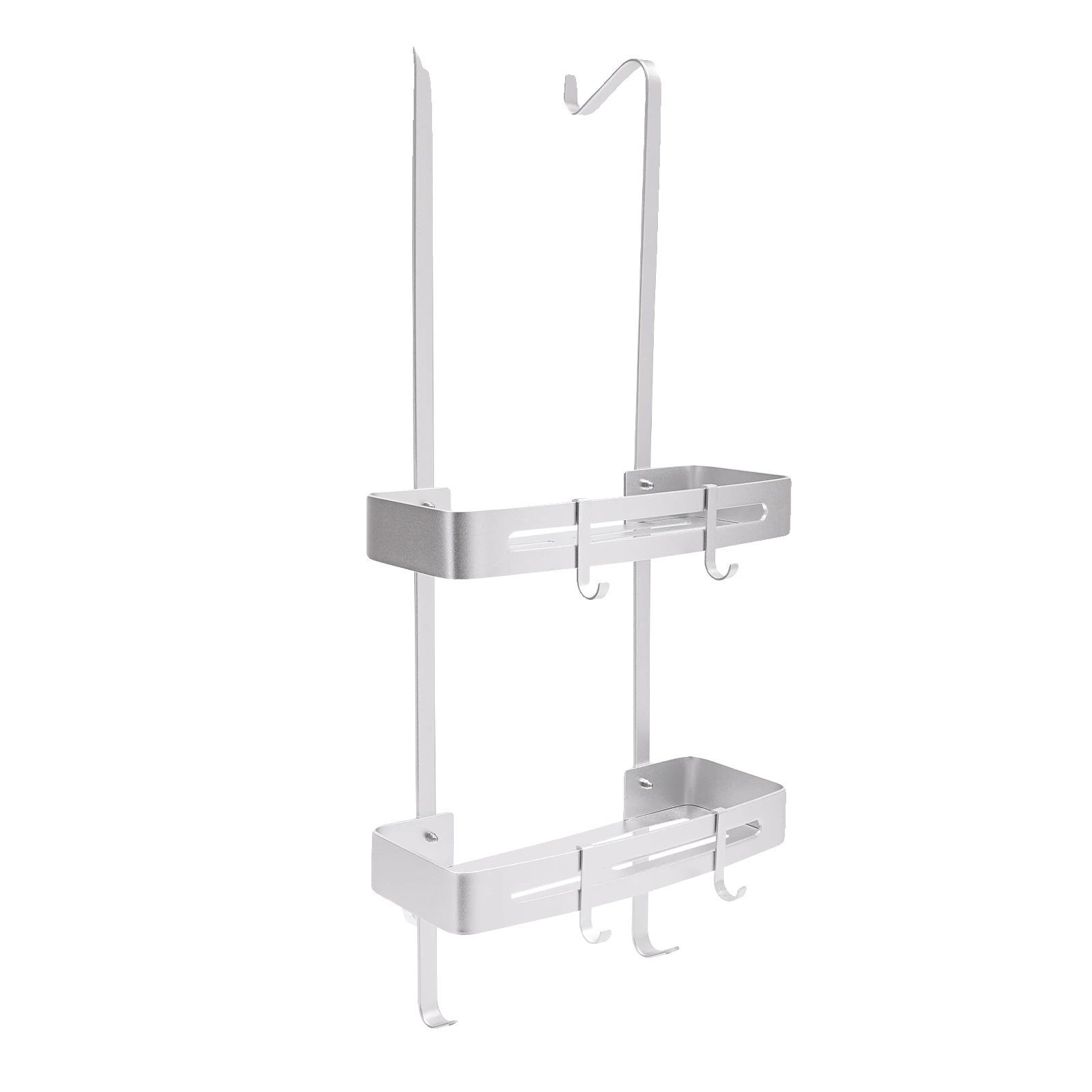 Badezimmerregal, Zweistöckige Ablage, Modernes Design, Silber