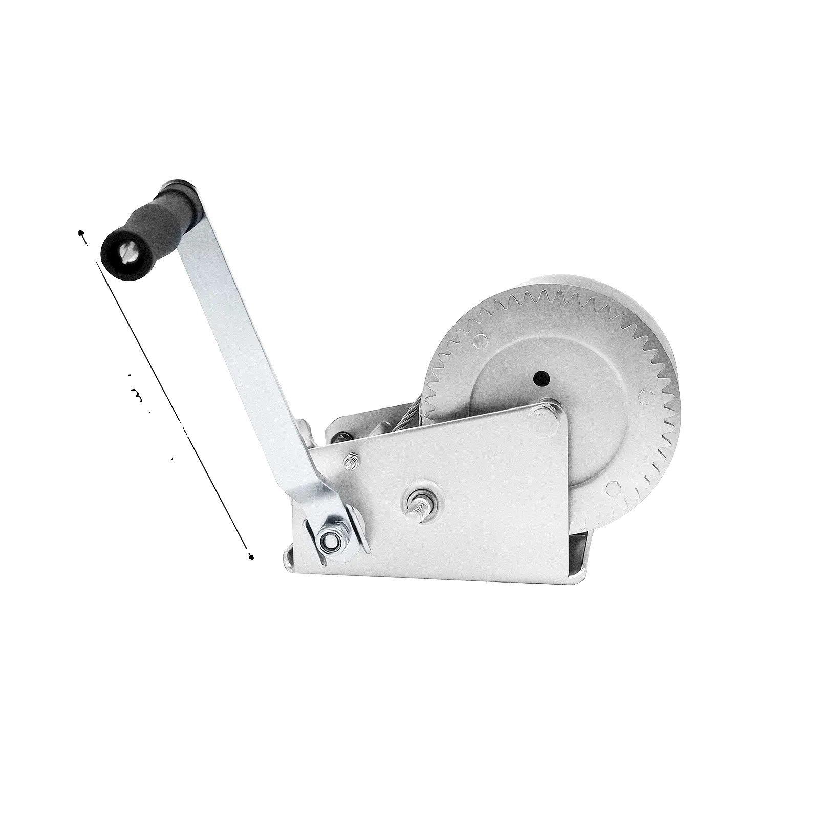 Handwinde, 1500 Kg Zugkraft, 600 Kg Hubkraft, Silberfarben, 10 M Kabel