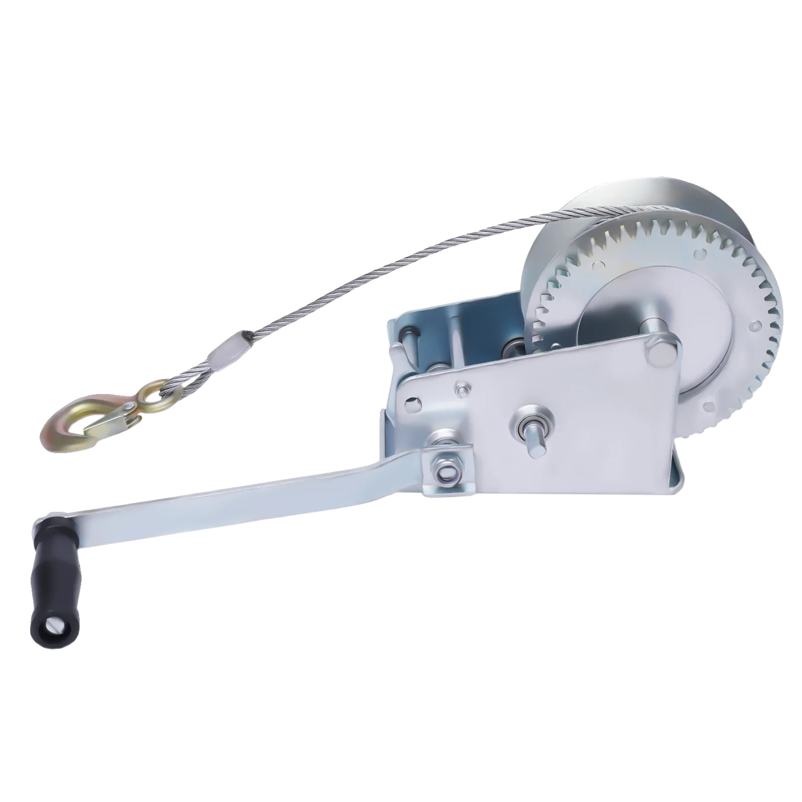 Handwinde, Stahlkonstruktion, 10 M Kabel, Silberfarben, 10 M Kabel