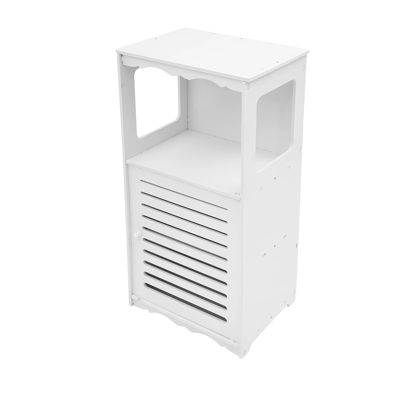 Badezimmerschrank, Platzsparendes Design, Freistehend, Weiss