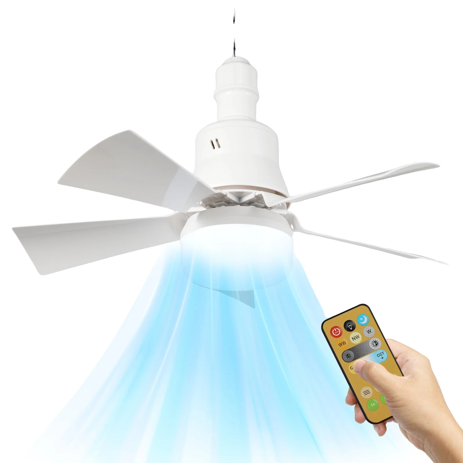 Deckenventilator Mit Licht, Fernbedienung, Energiesparend, Weiss