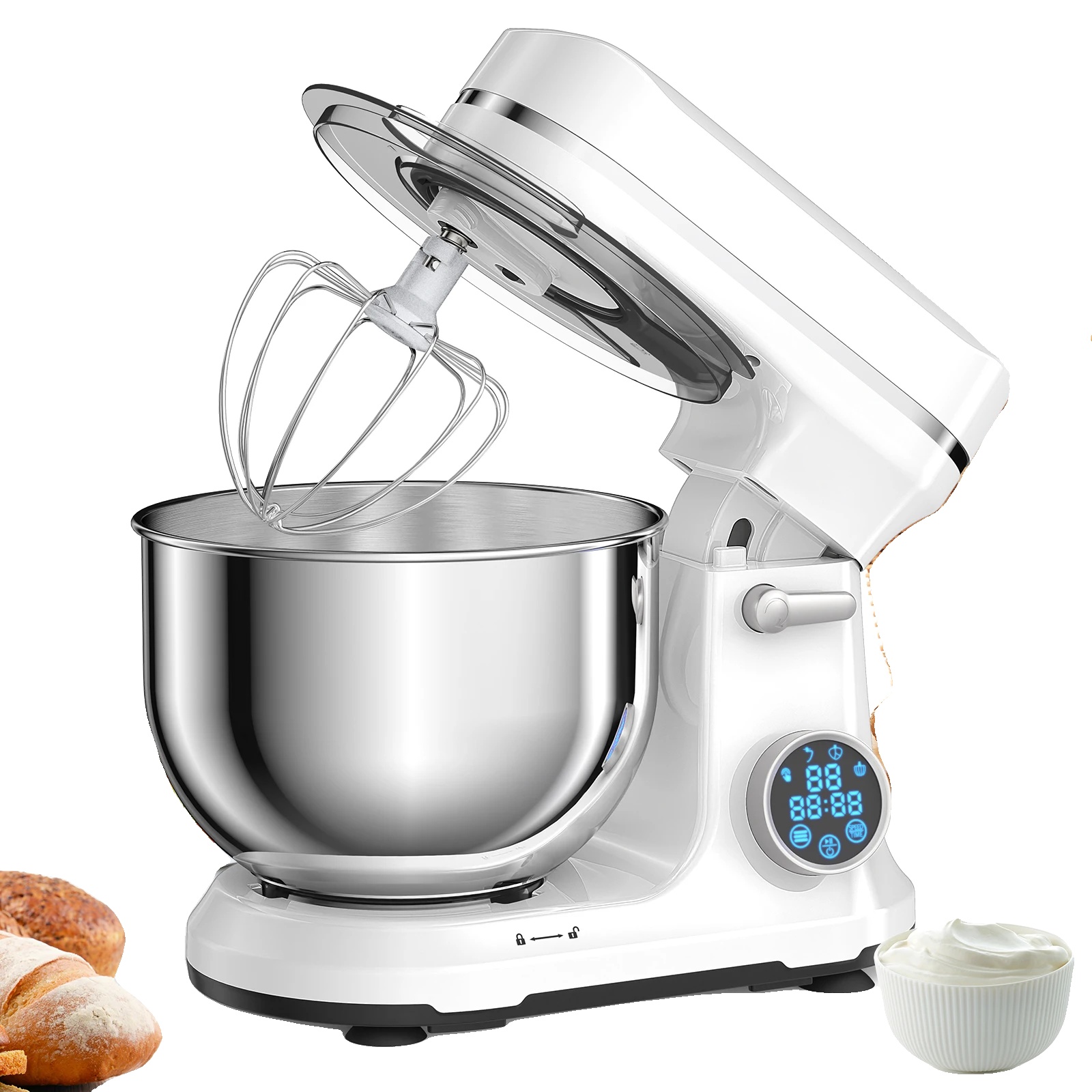 Küchenmaschine, 11 Geschwindigkeitsstufen, Robuste Bauweise, Bm602e Weiss, Eu