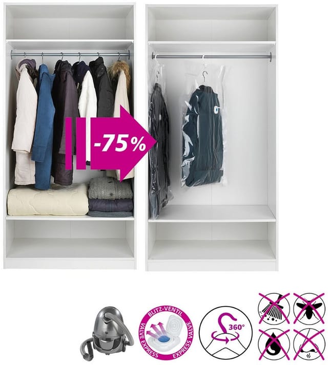 Raumspar Kleidersack l 2er Set, 2er Set, Transparent, Polyethylen transparent - transparent - Wenko
