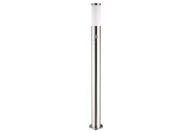 Monzana® Außenleuchte Edelstahl 100cm IP44 Wetterfest E27 Außen Gartenleuchte Außenlampe Wegeleuchte Standleuchte silber mit Bewegungssensor