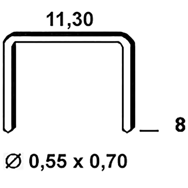 Tackerklammern Type 53 8mm - Rückenbreite 11,3mm, Stahldraht verzinkt - 5000 Stück - Alsafix