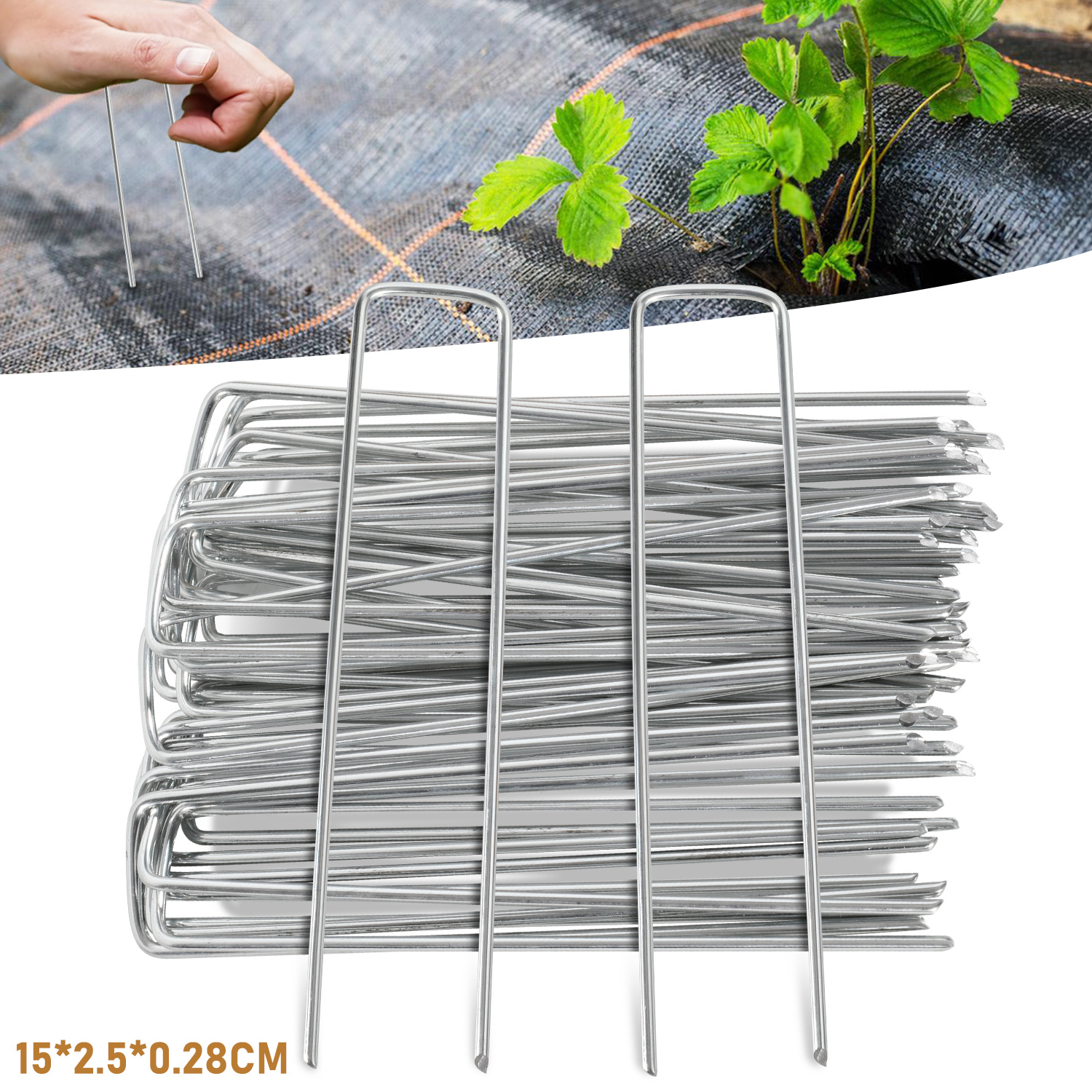 Randaco 250x Erdanker 15cm Verzinkt Bodenanker Gartenvlies Zeltheringe Garten Zeltanker